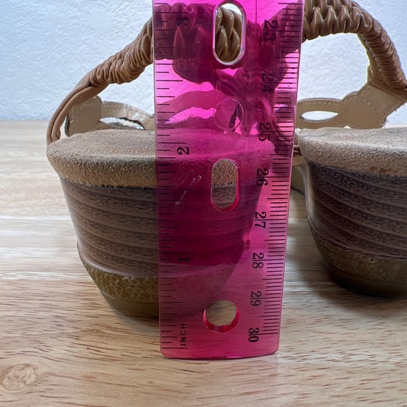 SAIMEITU Gold sling back wedge sandals‎ size 39 - Picture 12 of 12